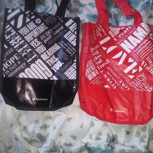 Pair of small Lululemon shopping bags gently used